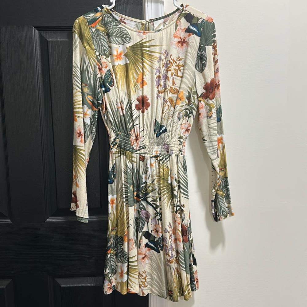 Women’s H&M Tan and Green Safari Dress